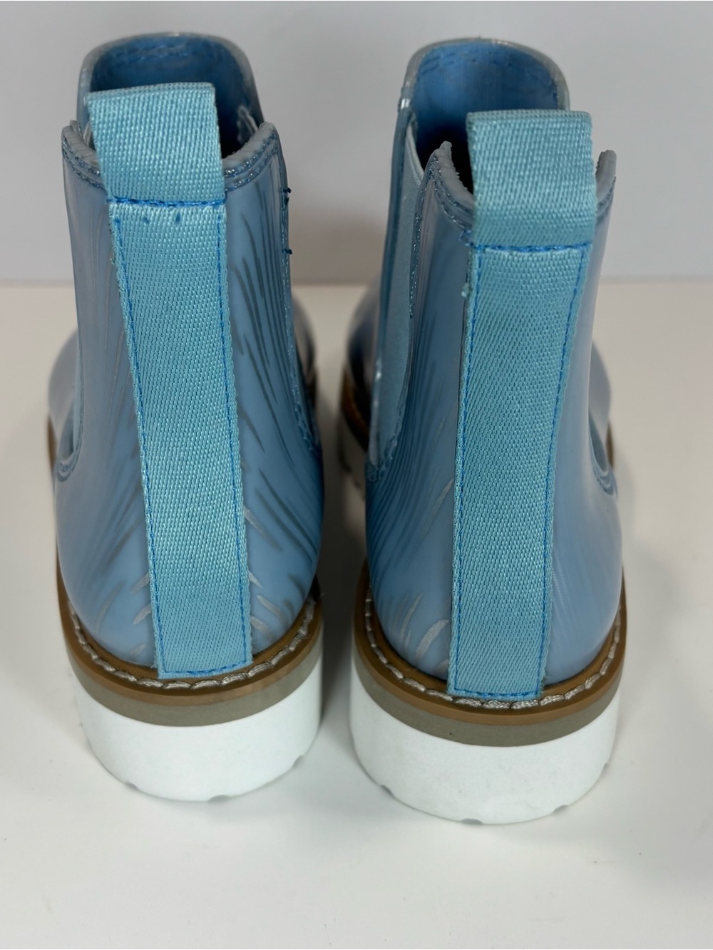Cougar x Jill Malek Kensington Blue Gray Waterproof Chelsea Rain Boots 6 EUC - Picture 5 of 9